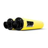 HMF Muffler Can-Am Renegade 12-25 Sunburst Yellow Performance Dual Slip On Exhaust Black Turn Down End Cap