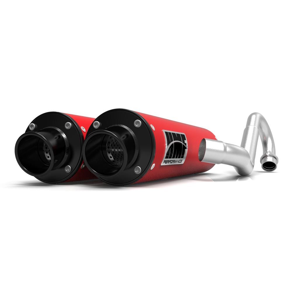 HMF Muffler Can-Am Renegade 1000 12-25 Red Performance Dual Full System Exhaust Black Turn Down End Cap