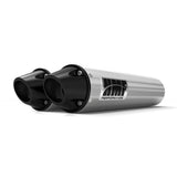 HMF Muffler Can-Am Renegade 500/850 12-22 Brushed Performance Dual Slip On Exhaust Black Euro End Cap