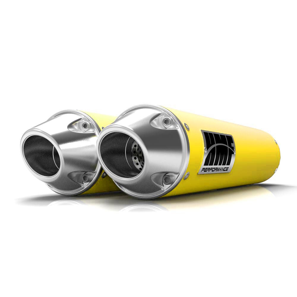 HMF Muffler Can-Am Renegade 500/850 12-22 Sunburst Yellow Performance Dual Slip On Exhaust Euro End Cap