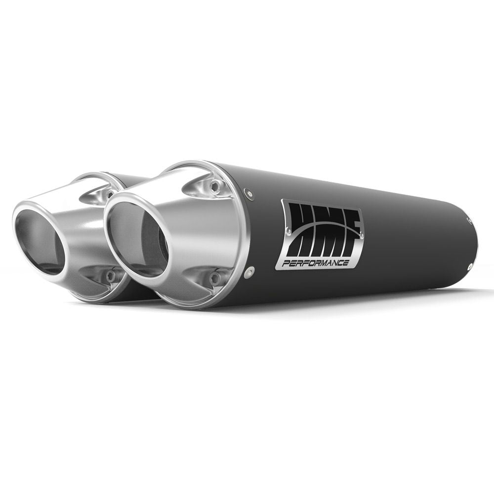 HMF Muffler Can-Am Renegade 500/850 12-22 Gun Metal Performance Dual Slip On Exhaust Euro End Cap