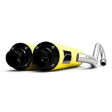 HMF Muffler Can-Am Renegade 500/850 12-22 Sunburst Yellow Performance Dual Full System Exhaust Black Turn Down End Cap