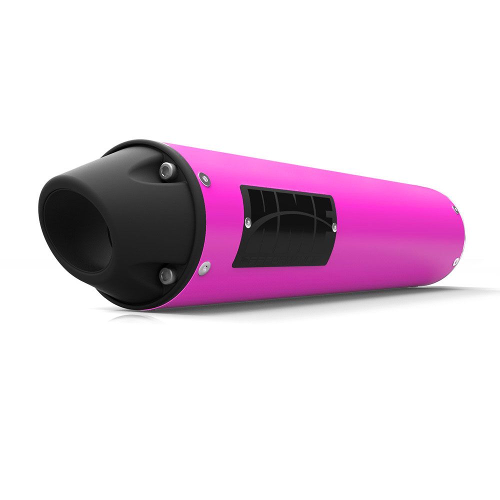 Silenciador HMF para Can-Am Outlander 500-1000/MAX 12-24, color rosa, con escape deslizante de alto rendimiento y tapa de extremo europea negra