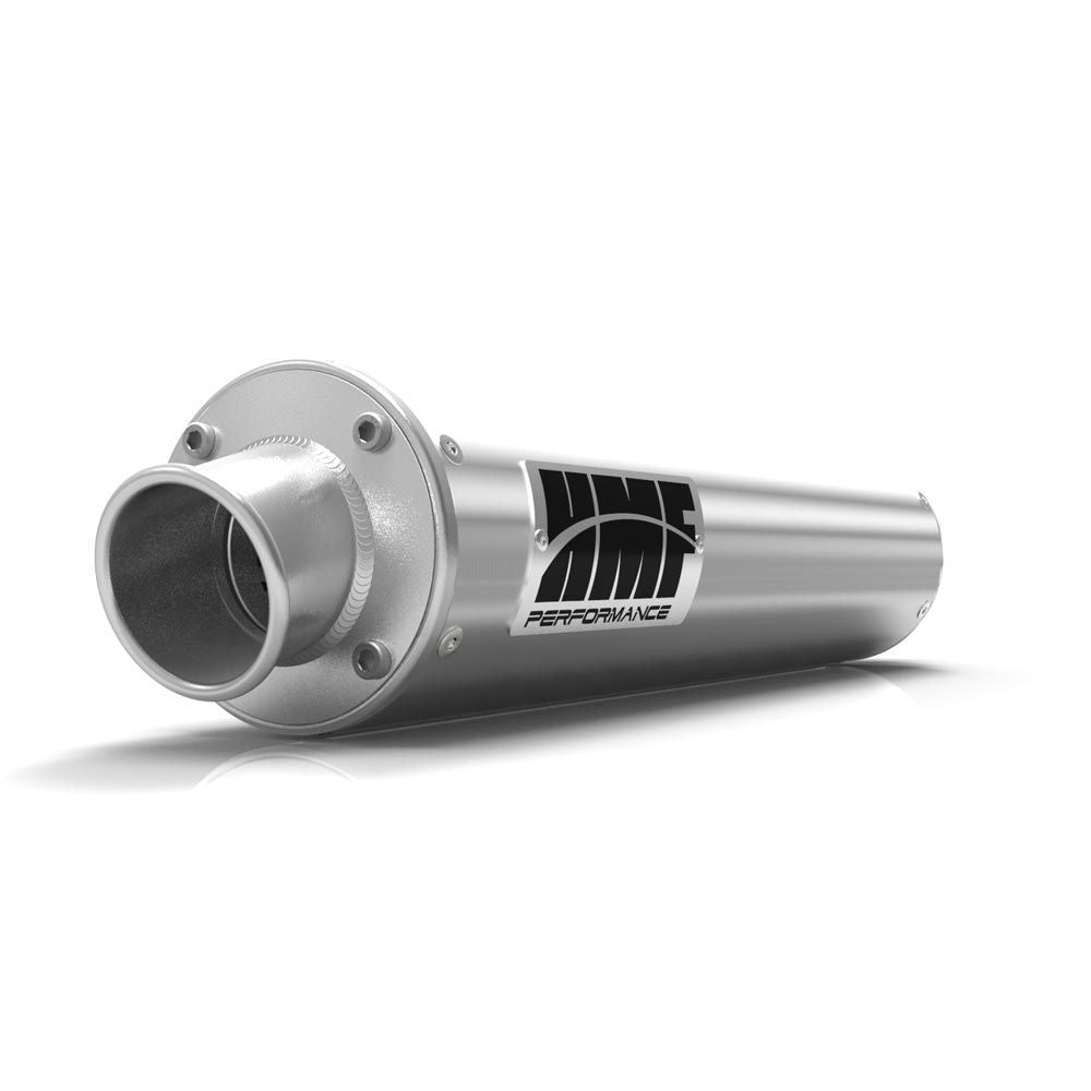 Silenciador HMF Can-Am Outlander 450 15-23, acabado cepillado, con tapa de escape deslizante y extremo abatible