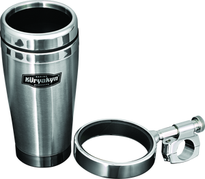 Kuryakyn Chrome Drink Holder With Stainless Steel Mug 1in Bar Clamp 1464