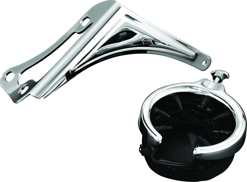 Kuryakyn Chrome Passenger Drink Holder With Basket Right Side 1482