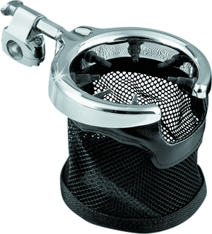 Kuryakyn Black/Chrome Universal Passenger Drink Holder With Basket 1484