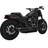 Vance & Hines 47941 Big Shots Staggered Exhaust 18-20 Harley Softail FLDE Black
