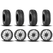 System 3 ST-3 Simulated Beadlock Gun Metal Grey 20" Wheels And XT400 Tires [35x9.5R-20]