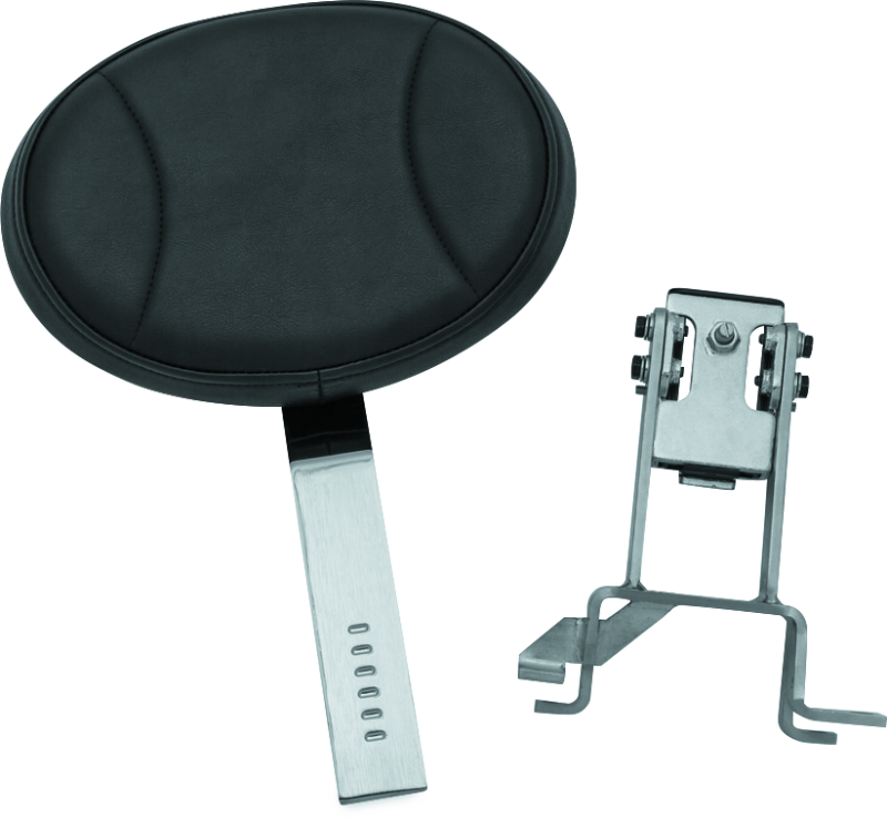 Kuryakyn Chrome Plug-N-Go Driver Backrest 7in x 10in Black Pad 1628