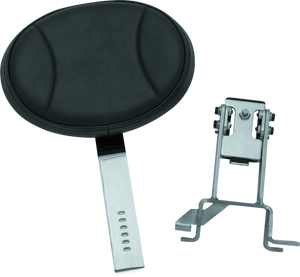 Kuryakyn Chrome Plug-N-Go Driver Backrest 7in x 10in Black Pad 1628