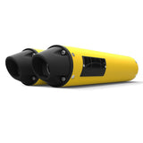 Silenciador HMF Can-Am Maverick/MAX 13-18 Can-Am Amarillo Rendimiento Doble Slip-On Escape Blackout Tapa de Extremo Europea