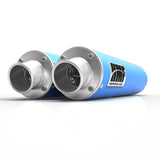 HMF Muffler Can-Am Maverick/MAX 13-18 Octane Blue Performance Dual Slip On Exhaust Turn Down End Cap