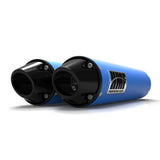 HMF Muffler Can-Am Maverick/MAX 13-18 Octane Blue Performance Dual Slip On Exhaust Black Euro End Cap