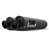 HMF Muffler Can-Am Maverick/MAX 13-18 Gun Metal Performance Dual Slip On Exhaust Black Turn Down End Cap