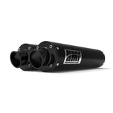 HMF Muffler Can-Am Maverick Turbo 15-17 Black Performance Dual Slip On Exhaust Black Turn Down End Cap