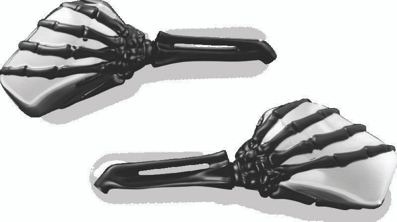 Kuryakyn Black Skeleton Hand Mirrors Black 1758