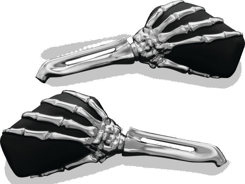 Kuryakyn Chrome/Black Skeleton Hand Mirrors 1759