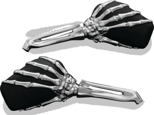 Kuryakyn Chrome/Black Skeleton Hand Mirrors 1759