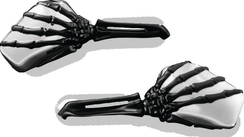 Kuryakyn Black/Chrome Skeleton Hand Mirrors 1764