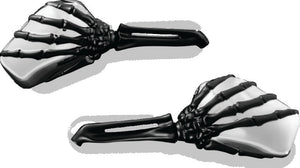 Kuryakyn Black/Chrome Skeleton Hand Mirrors 1764