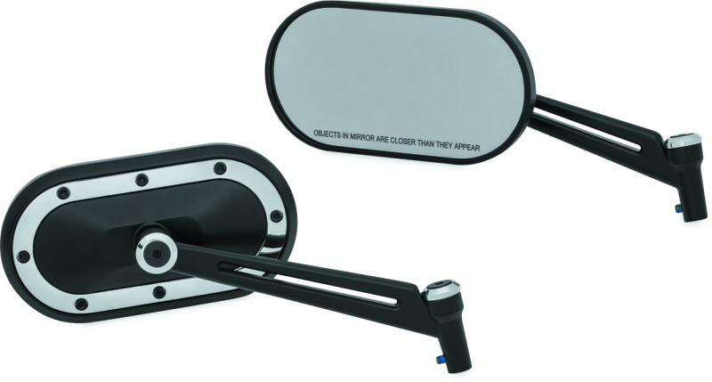 Kuryakyn Black & Chrome Heavy Industry Mirrors Satin 1766