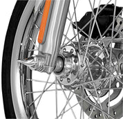 Harley FXDWG Dyna Wide Glide 1993-2005Twisted Axle Caps Front Chrome by Kuryakyn