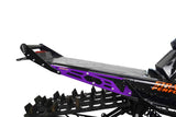 Parachoques trasero Straightline Hide 'N' Go de 163-165" con túnel SLASH - Mango negro, placas moradas y almacenamiento integrado