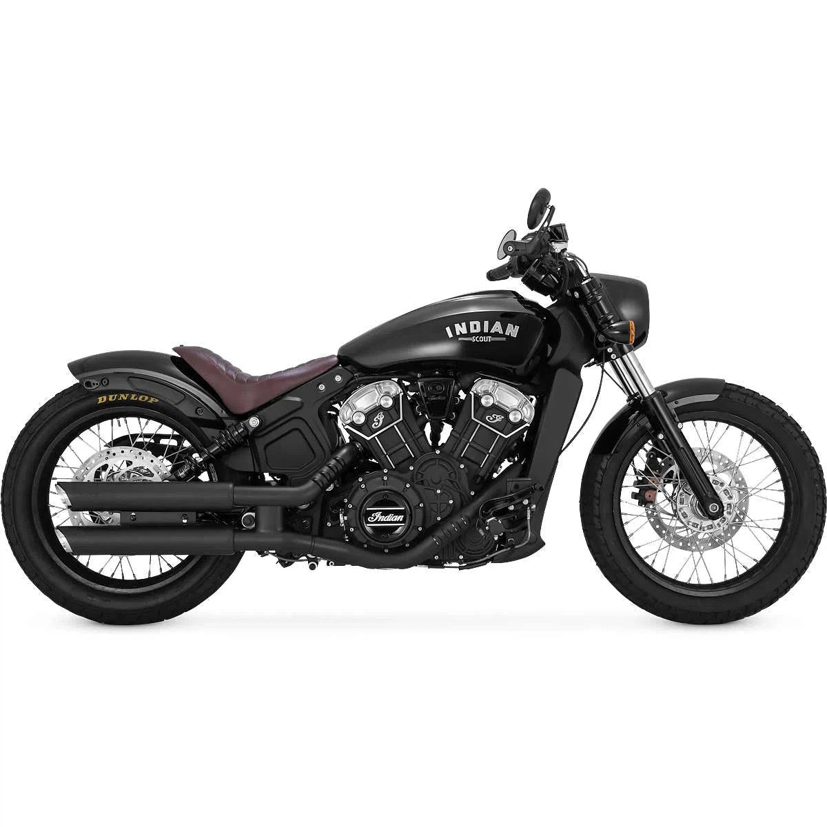 Vance & Hines Twin Slash Rounds Slip-On Exhaust (Black / 3") for 15-17 Indian Scout