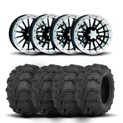 ITP SD Dual 14" Matte Black Wheels And Mud Lite Tires [28x12-14]