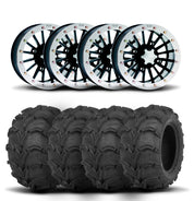 ITP SD Dual 14" Matte Black Wheels And Mud Lite Tires [28x12-14]
