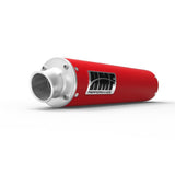 HMF Muffler Honda TRX 250X/300EX 87-12 Red Performance Slip On Exhaust Turn Down End Cap Side Mount