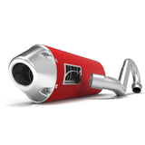 Silenciador HMF Honda TRX 450R 04-05 Rojo Rendimiento MX Sistema completo Escape Tapa de extremo Euro Montaje lateral