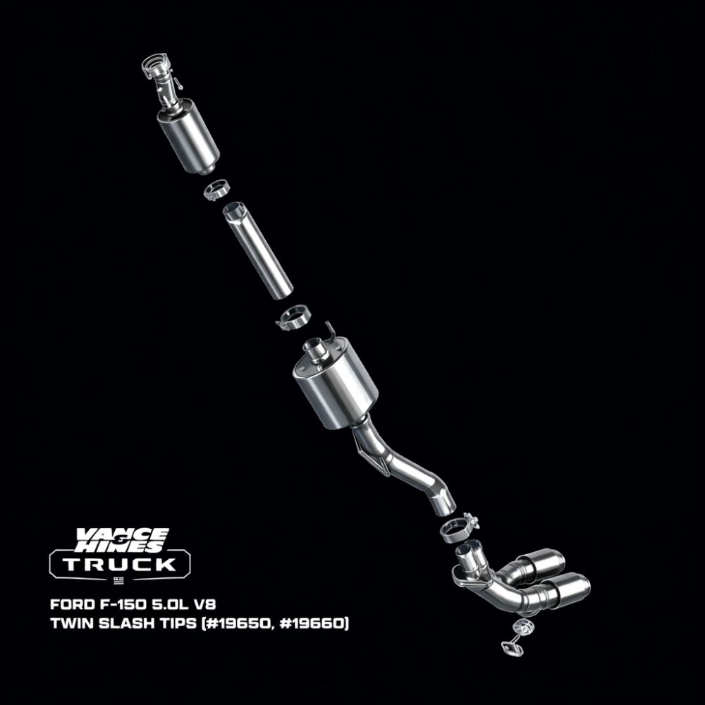 Vance & Hines HoleShot Twin Slash 2-2 Cat-Back Exhaust Stainless Steel 19660