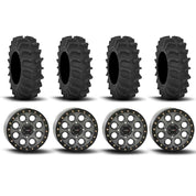 System 3 SB-7 Beadlock Titanium 18" Wheels And XM310 Extreme Mud Tires [33x9.5-18]