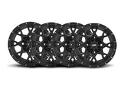 ITP Set of Four Storm Series Hurricane Wheels Matte Black 16x7 4/156 4+3