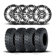 ITP SS212 15" Machined Black Wheels And Versa Cross XTR Tires [33x10-15]