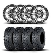 ITP SS212 15" Machined Black Wheels And Versa Cross XTR Tires [33x10-15]
