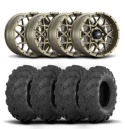 ITP Hurricane 14" Bronze Wheels And Mud Lite Tires [27x10-14]
