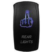 DragonFire Racing Laser-Etched Dual LED Switch - Finger rear light on/off - Blue - 04-0066