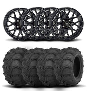 ITP Hurricane 17" Matte Black Wheels And Mud Lite XTR Tires [27x9-14]