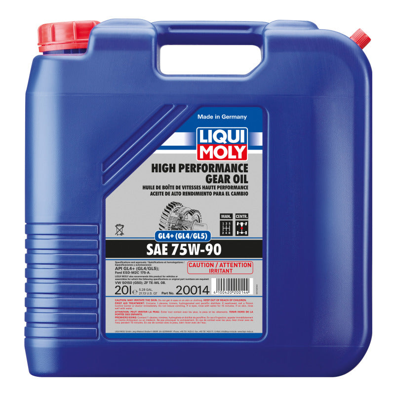 Liqui Moly 20L High Performance (GL4+) SAE 75W90 Gear Oil 20014