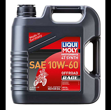 Liqui Moly 4L Synthetic 4T SAE 10W60 Motorbike Offroad Race Motor Oil 20188