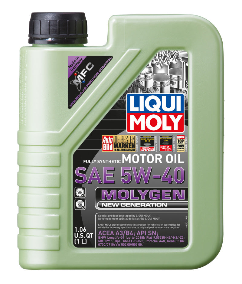 Liqui Moly 1L Molygen New Generation SAE 5W40 Motor Oil 20230