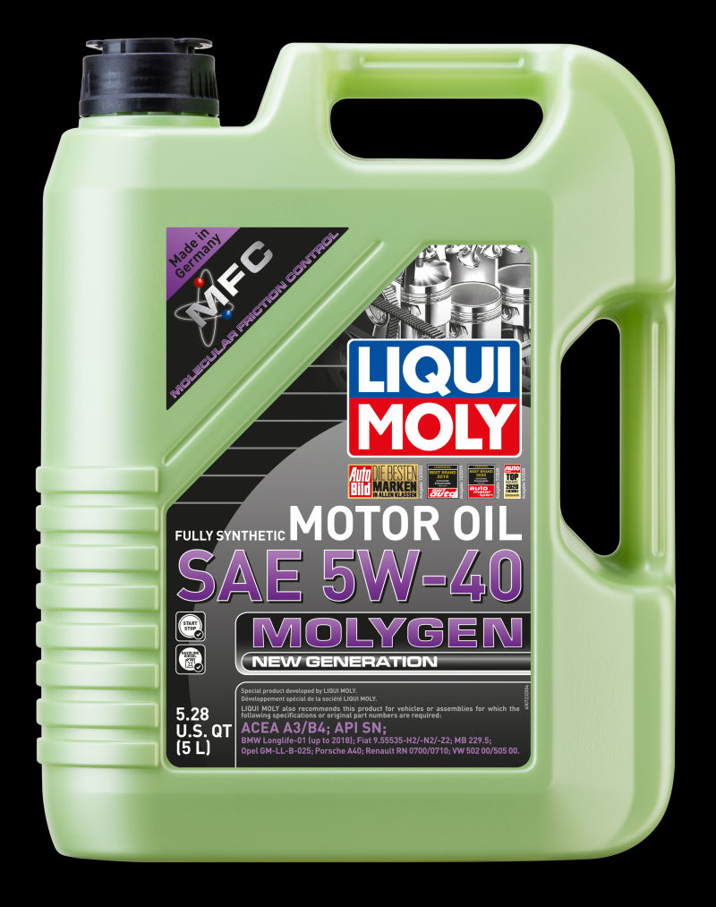 Liqui Moly 5L Molygen New Generation SAE 5W40 Motor Oil 20232