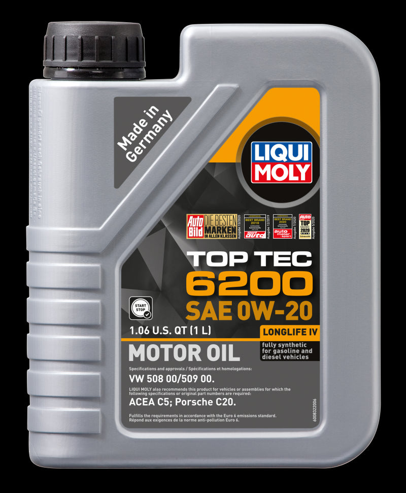 Liqui Moly 1L Top Tec 6200 SAE 0W20 Motor Oil 20236