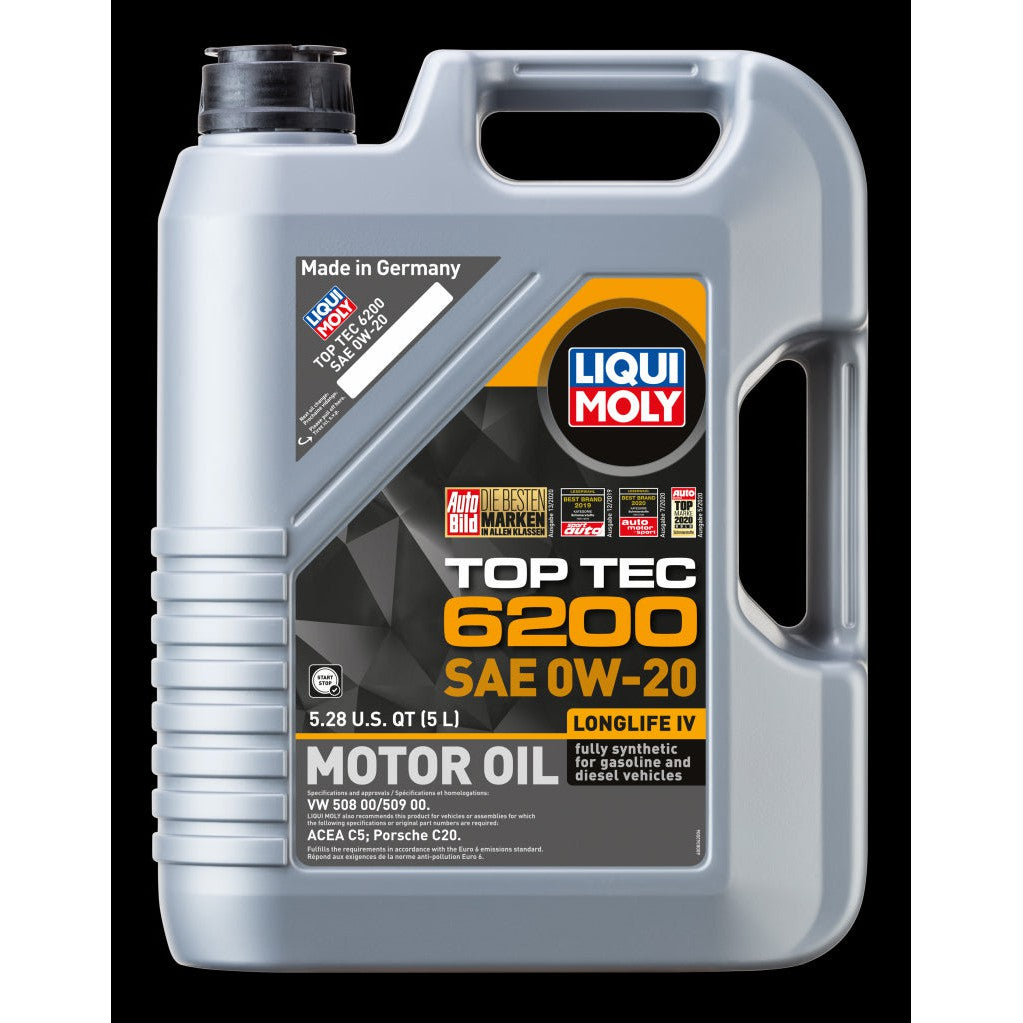 Liqui Moly 5L Top Tec 6200 SAE 0W20 Motor Oil 20238