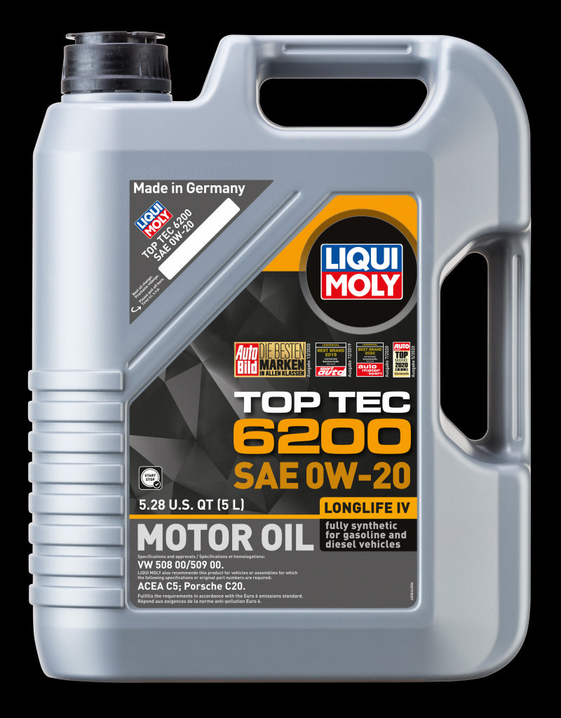 Liqui Moly 5L Top Tec 6200 SAE 0W20 Motor Oil 20238