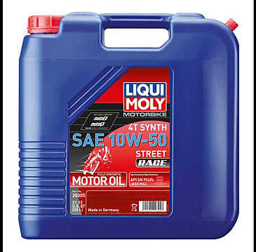 Liqui Moly 20L Synthetic 4T SAE 10W50 Motorbike Street Race Motor Oil 20305