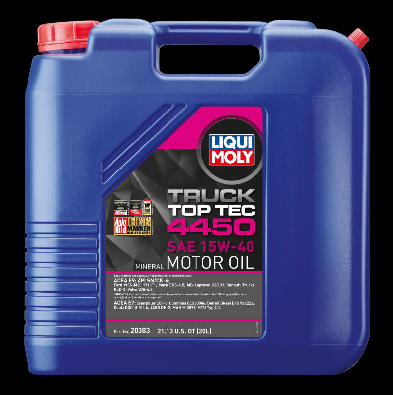 Liqui Moly 20L Top Tec Truck 4450 SAE 15W40 Motor Oil 20383